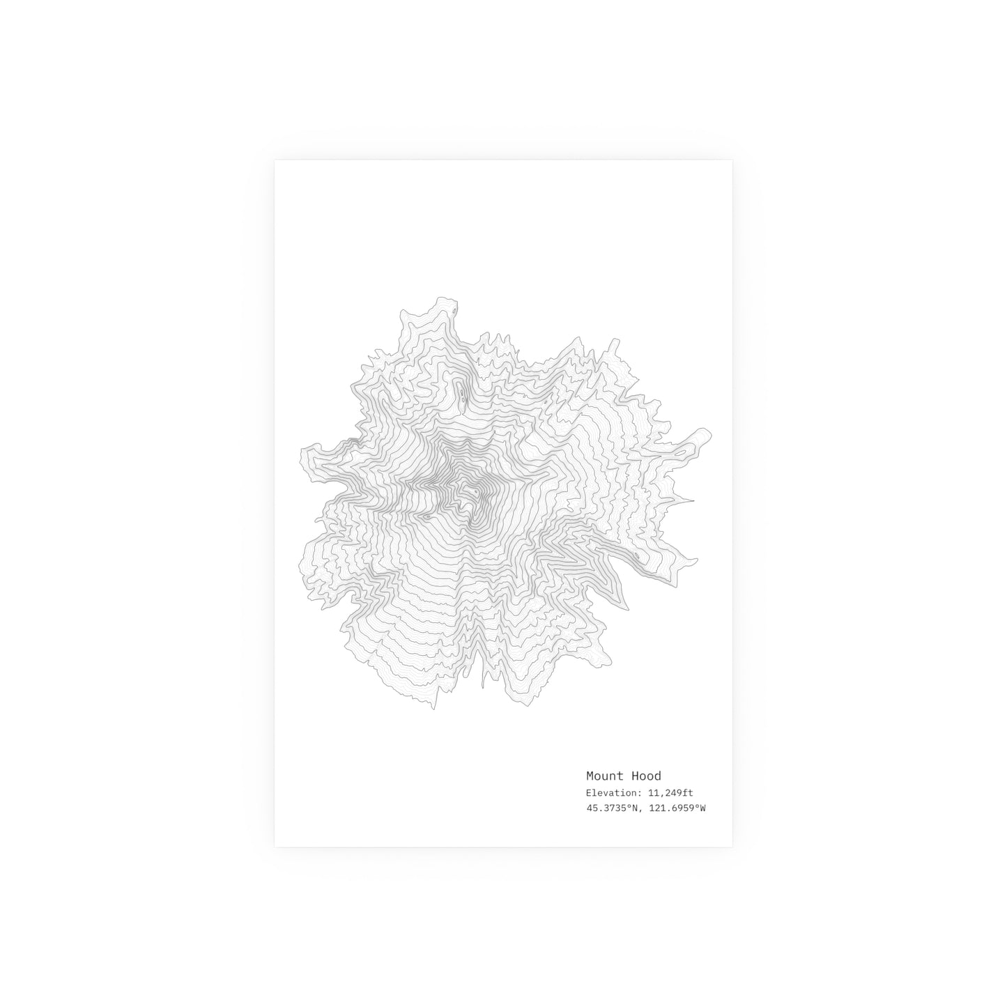 Mt. Hood Topographic Map Art Print