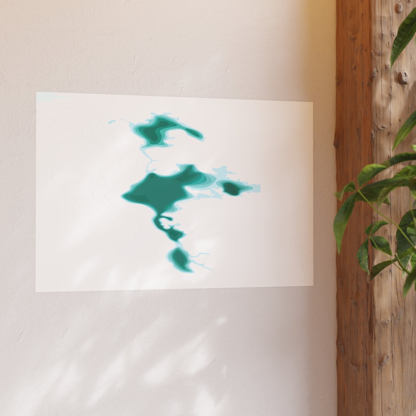 Geographic Art Print, Sparks Lake, Bend Oregon, Elegant Map Decor, Modern Home Decor, Unique Wall Art, Gift for Nature Lovers, PNW