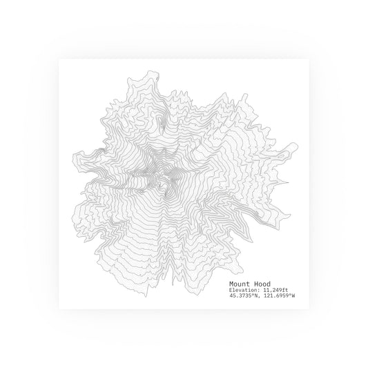Mt. Hood Topographic Map Art Print