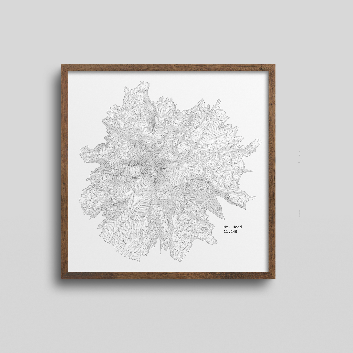 Mt. Hood Topographic Map Art Print