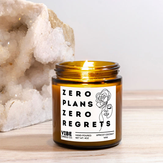 Funny gift candle: Zero Plans Zero Regrets