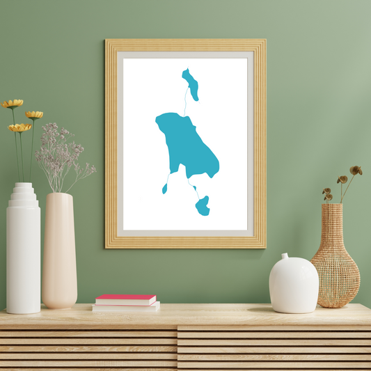 Geographic Art Print, Green Lakes, Bend Oregon, Elegant Map Decor, Modern Home Decor, Unique Wall Art, Gift for Nature Lovers, PNW