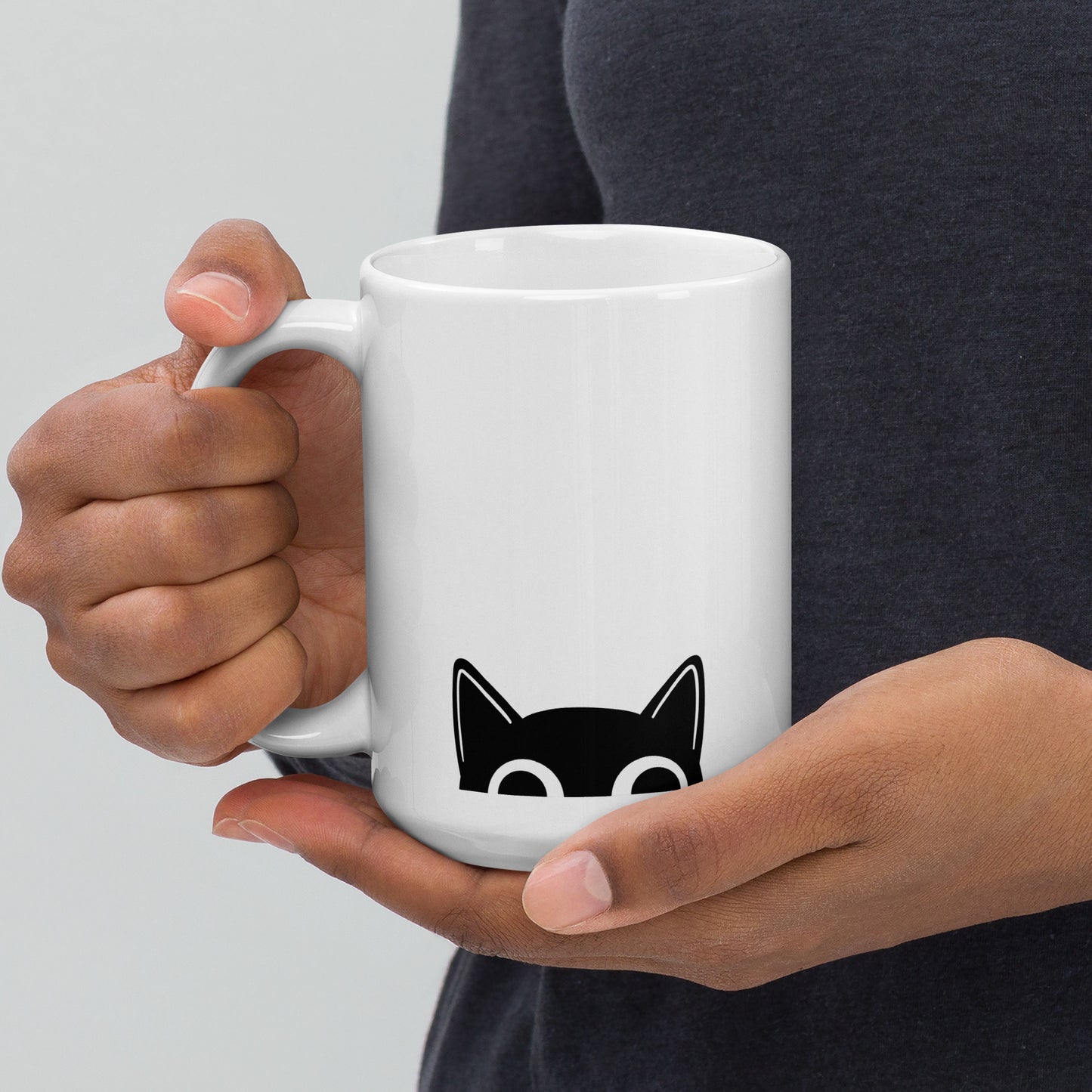Snark Cat Minimalist Ceramic Mug - Plotting Your Downfall