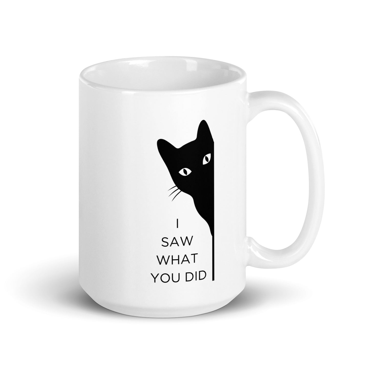Snark Cat Minimalist Ceramic Mug - I Saw What You Did