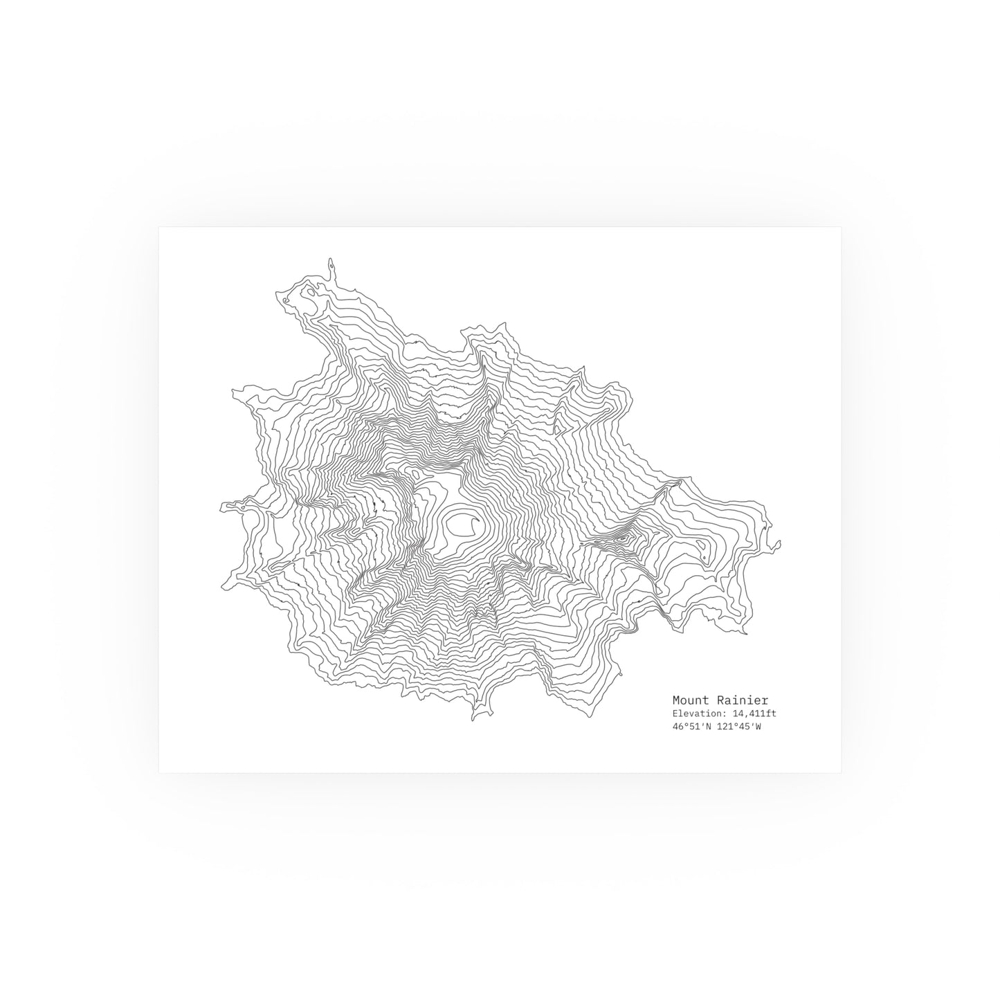 Geographic Art Print, Elegant Map Decor, Modern Home Decor, Unique Wall Art, Gift for Nature Lovers, Three Sisters Topo