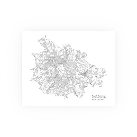 Geographic Art Print, Elegant Map Decor, Modern Home Decor, Unique Wall Art, Gift for Nature Lovers, Three Sisters Topo