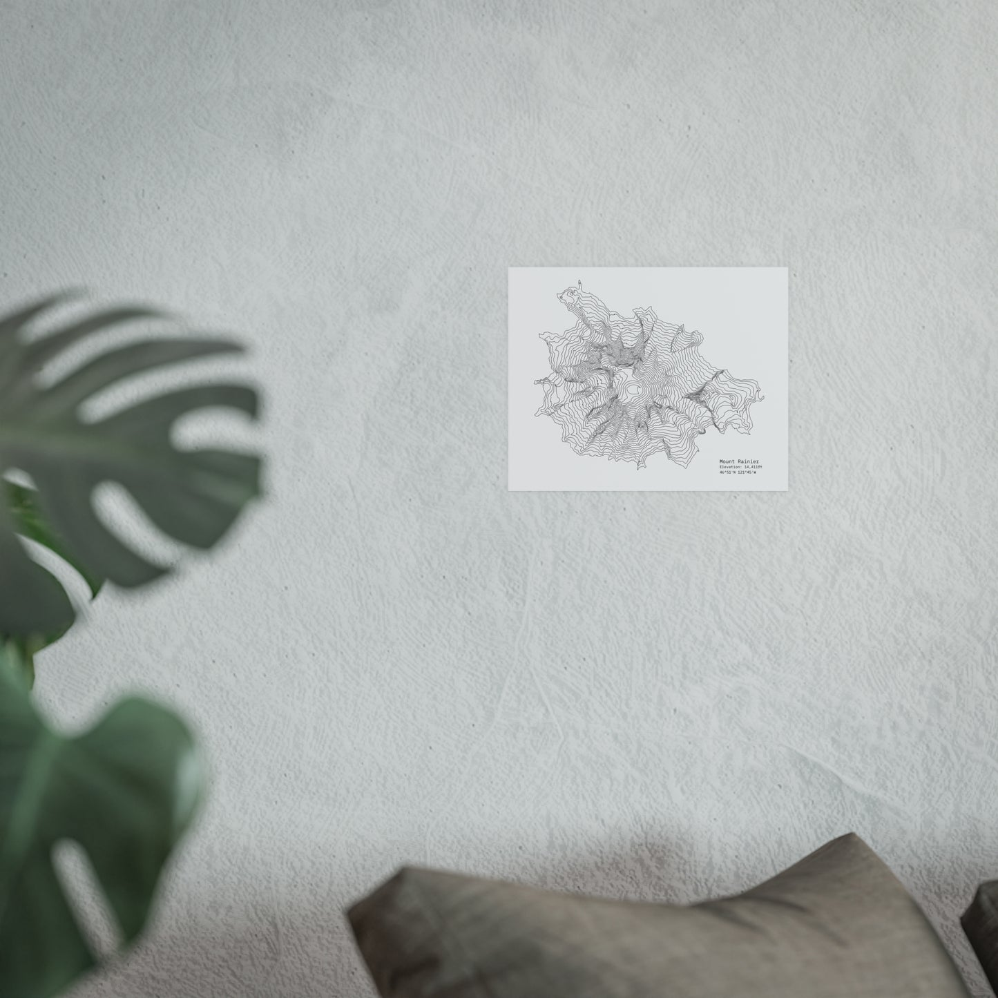 Geographic Art Print, Elegant Map Decor, Modern Home Decor, Unique Wall Art, Gift for Nature Lovers, Three Sisters Topo