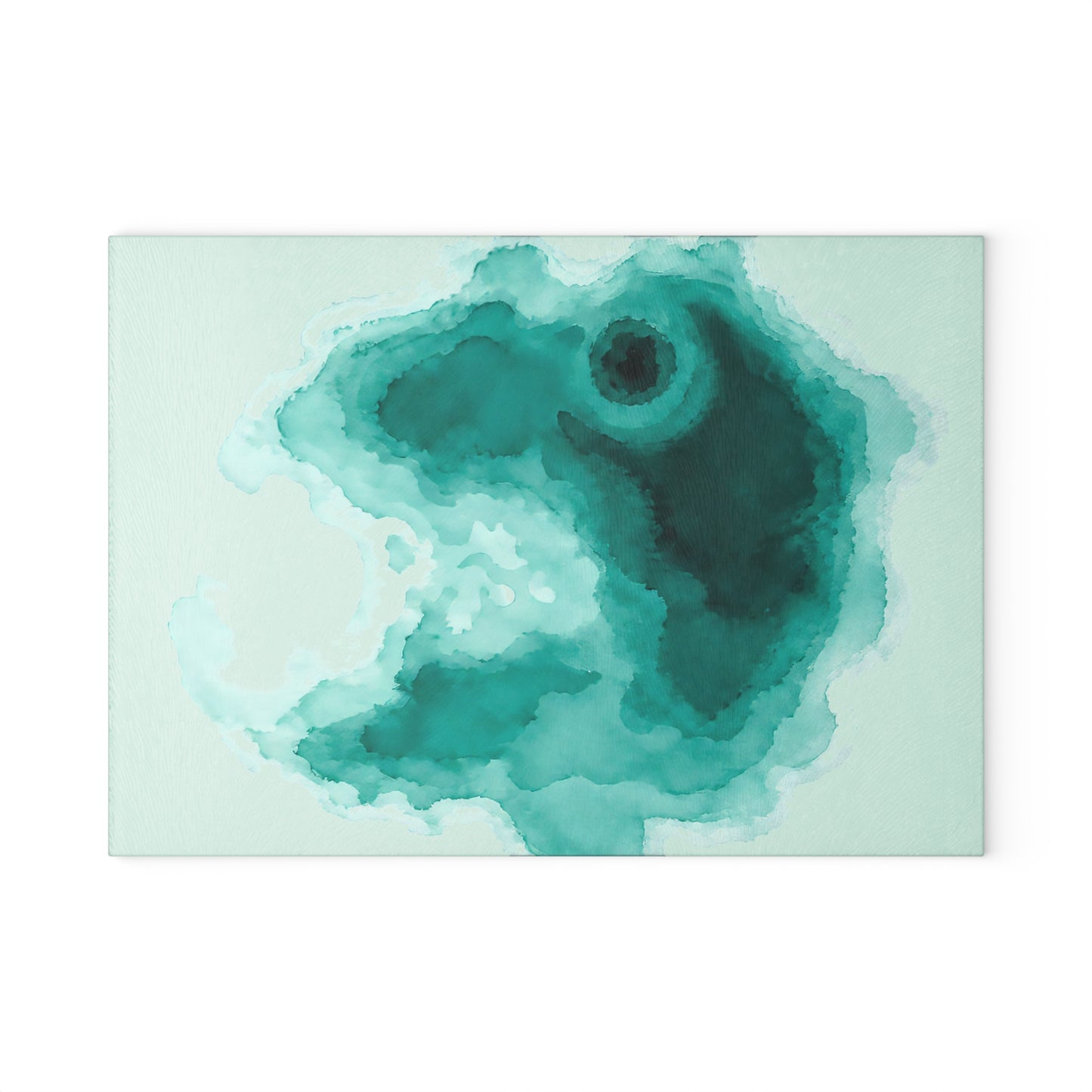 Durable Tempered Glass Cutting Board - Crater Lake Watercolor
