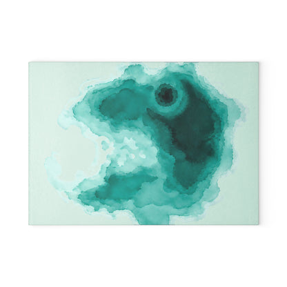 Durable Tempered Glass Cutting Board - Crater Lake Watercolor