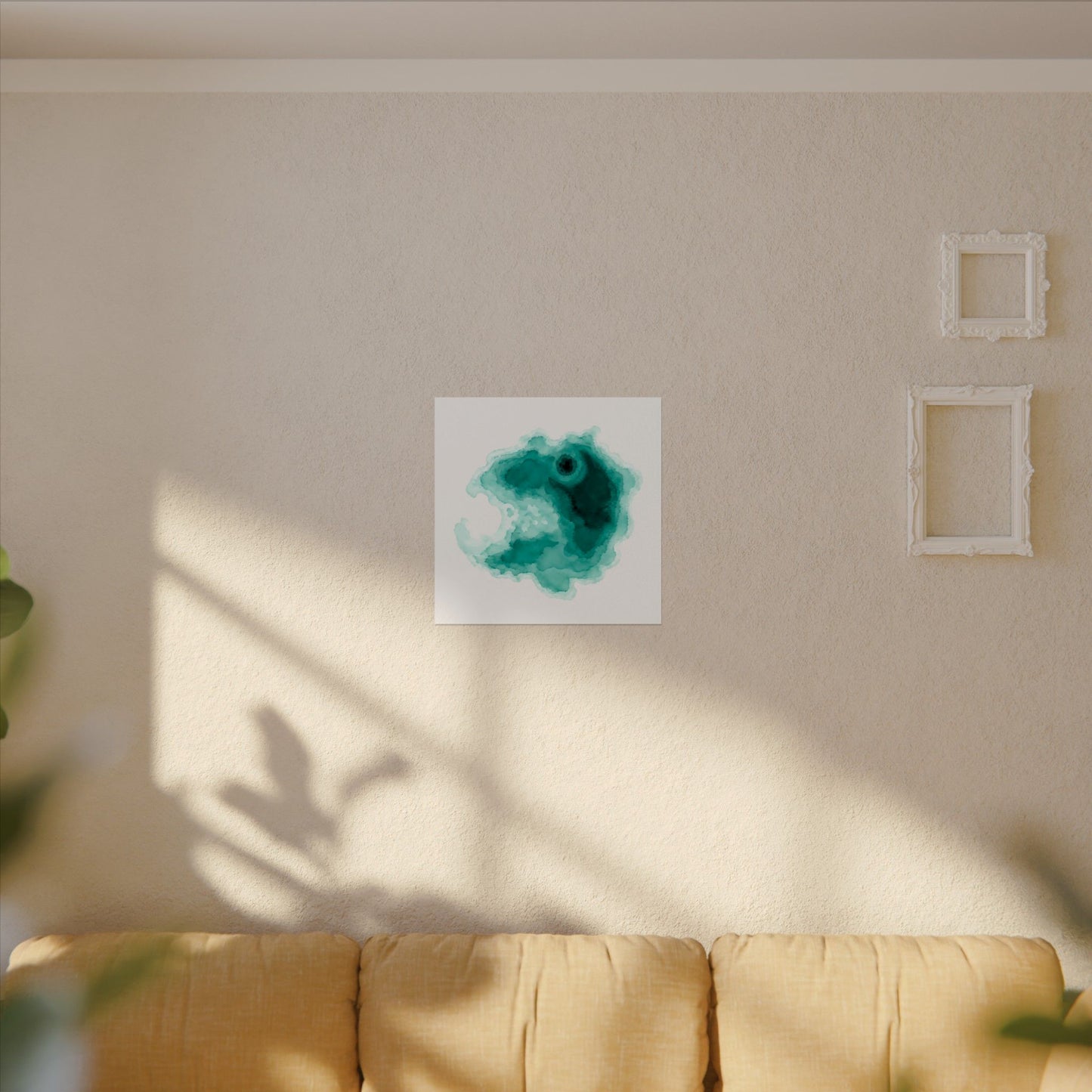 Crater Lake | Teal Watercolor Abstract Poster | Matte Art Print on Watercolor Paper