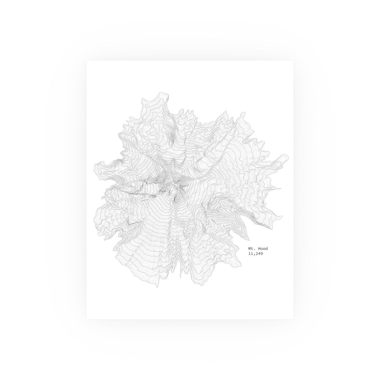 Mt. Hood Topographic Map Art Print