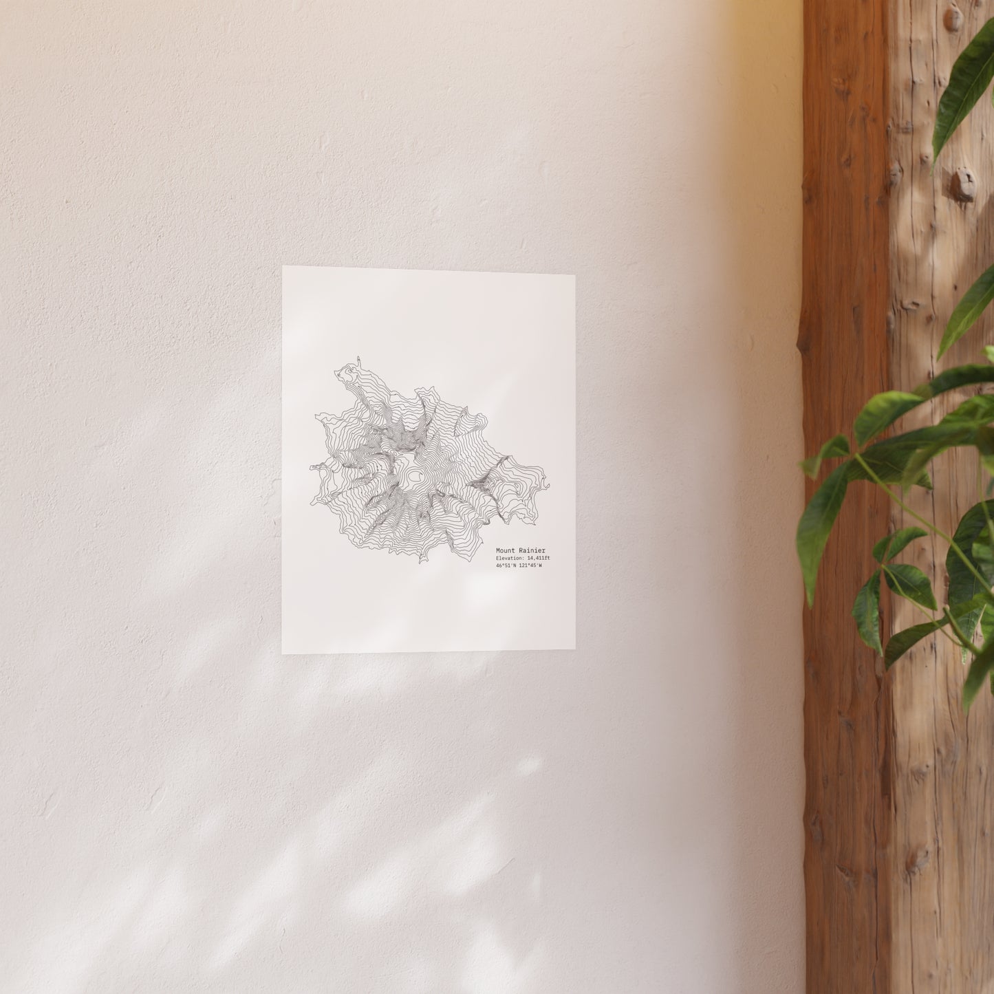 Geographic Art Print, Elegant Map Decor, Modern Home Decor, Unique Wall Art, Gift for Nature Lovers, Three Sisters Topo