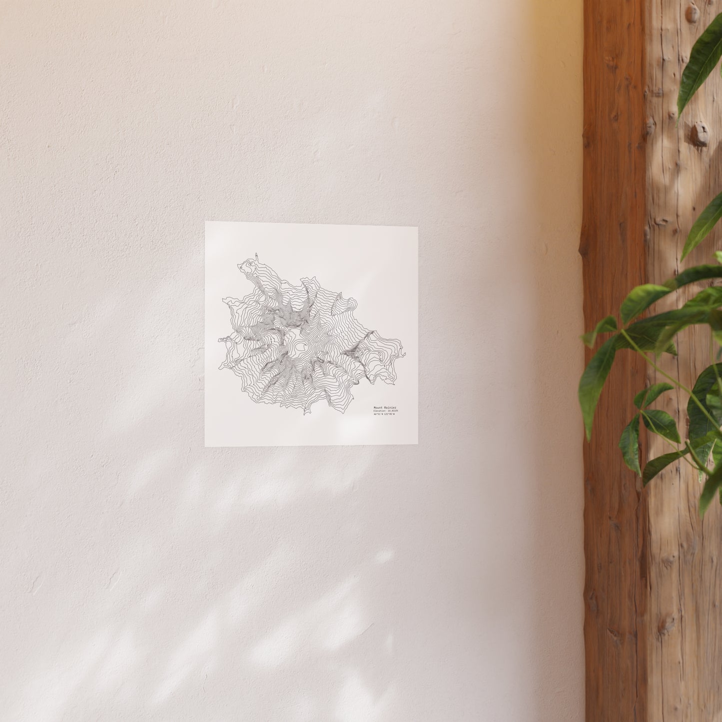 Geographic Art Print, Elegant Map Decor, Modern Home Decor, Unique Wall Art, Gift for Nature Lovers, Three Sisters Topo