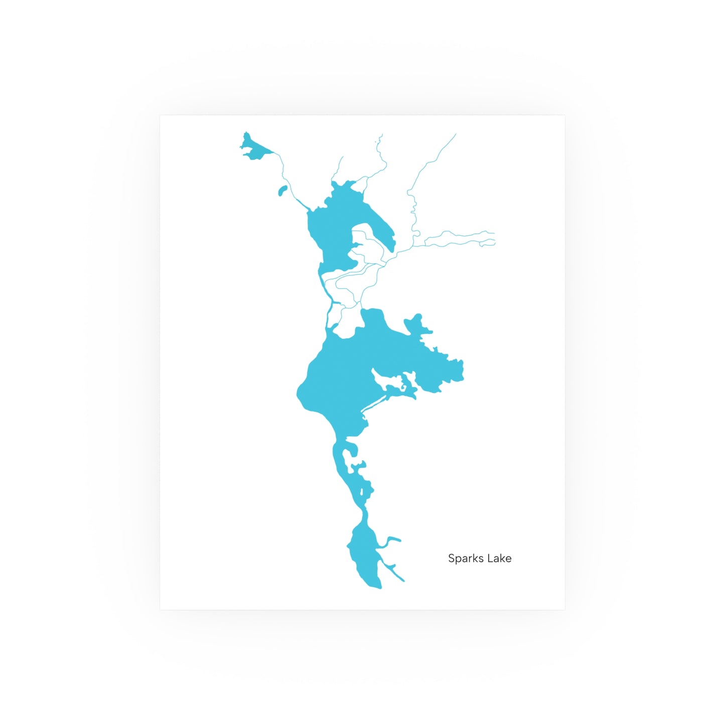 Geographic Art Print, Sparks Lake, Bend Oregon, Elegant Map Decor, Modern Home Decor, Unique Wall Art, Gift for Nature Lovers, PNW