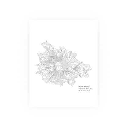 Geographic Art Print, Elegant Map Decor, Modern Home Decor, Unique Wall Art, Gift for Nature Lovers, Three Sisters Topo