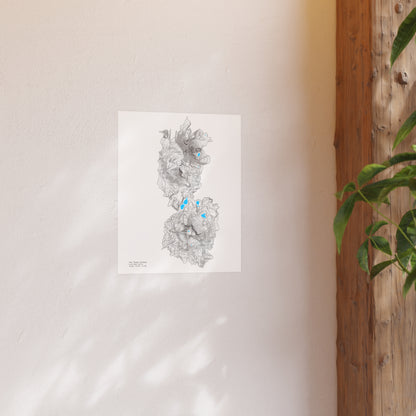 Geographic Art Print, Elegant Map Decor, Modern Home Decor, Unique Wall Art, Gift for Nature Lovers, Three Sisters Topo