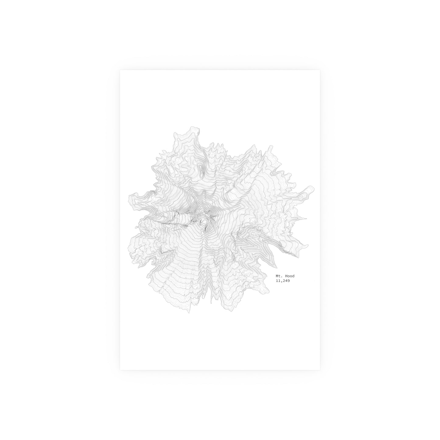 Mt. Hood Topographic Map Art Print