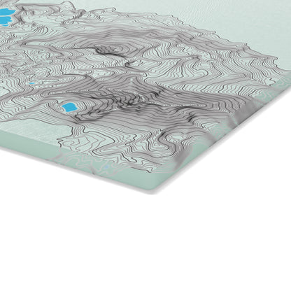 Tempered Glass Cutting Board | Three Sister Topographic Map