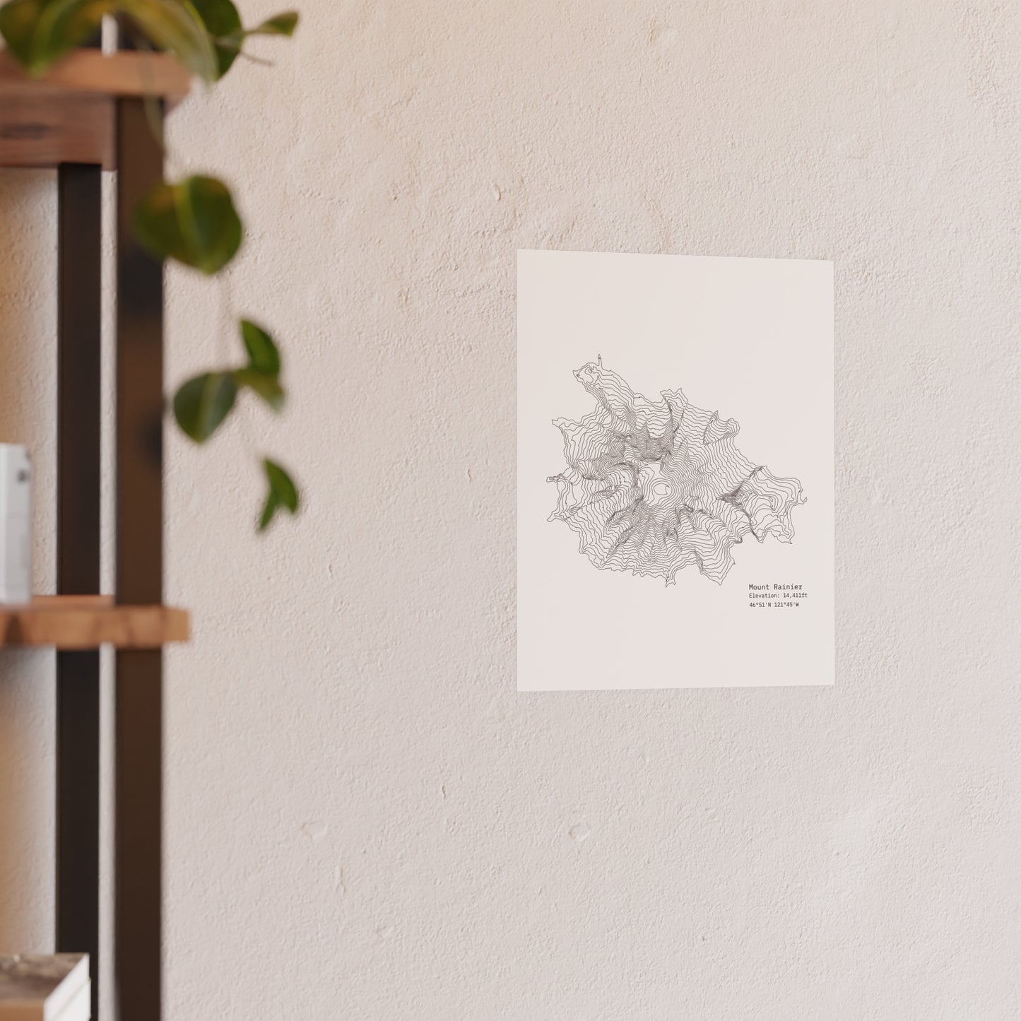 Geographic Art Print, Elegant Map Decor, Modern Home Decor, Unique Wall Art, Gift for Nature Lovers, Three Sisters Topo