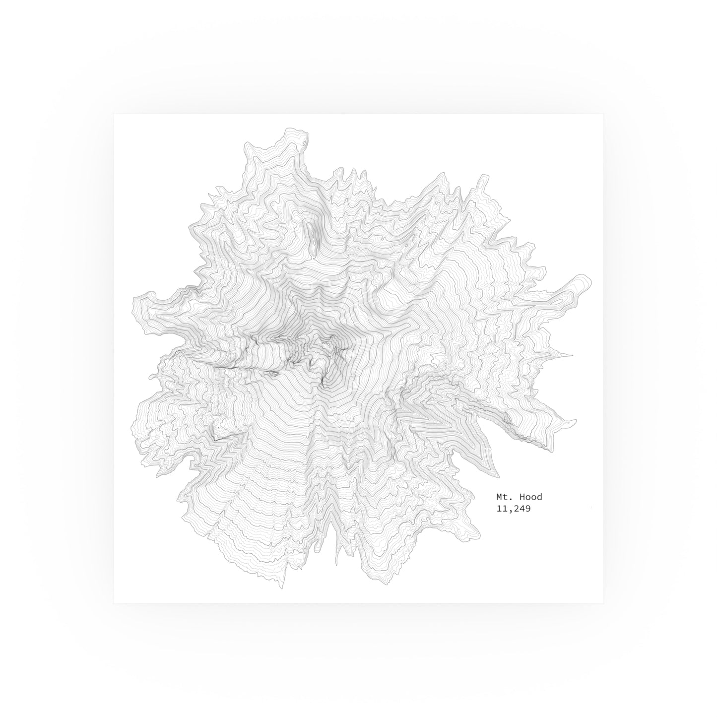 Mt. Hood Topographic Map Art Print