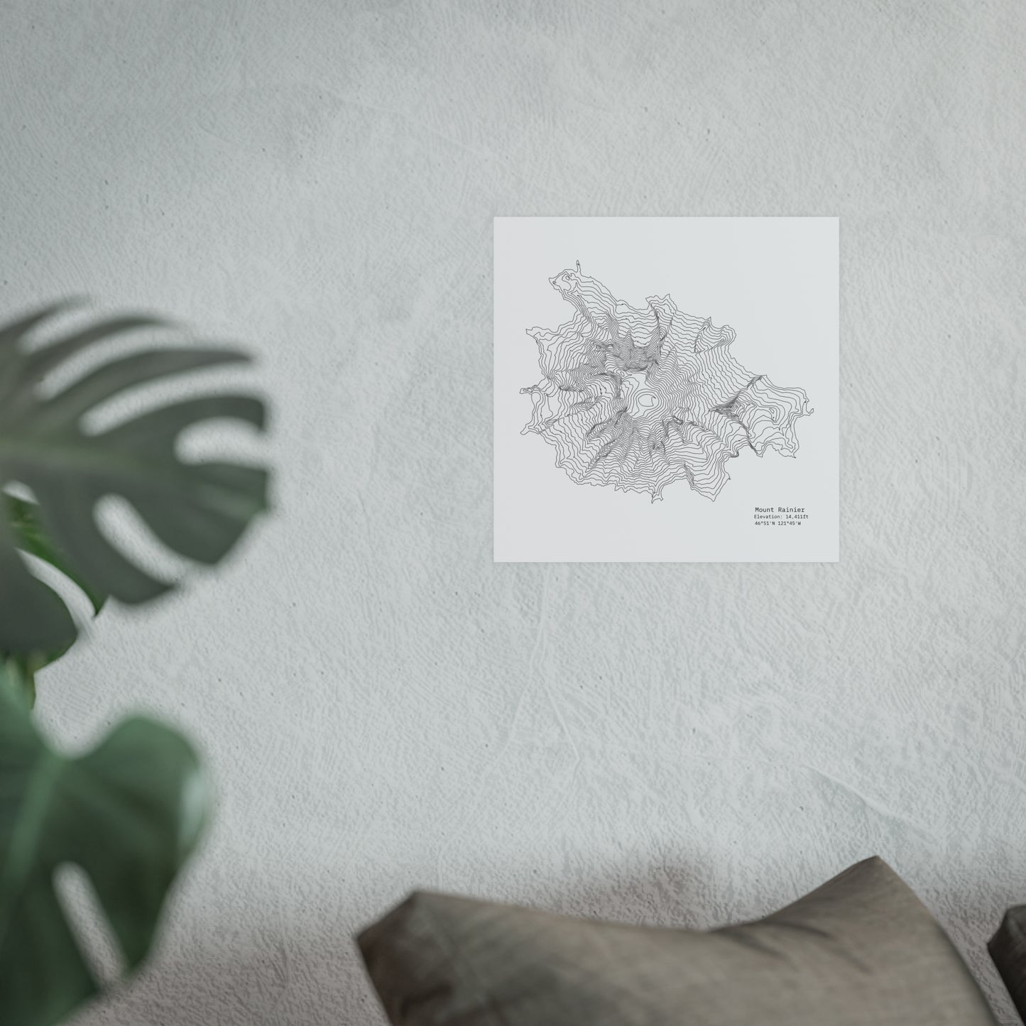 Geographic Art Print, Elegant Map Decor, Modern Home Decor, Unique Wall Art, Gift for Nature Lovers, Three Sisters Topo