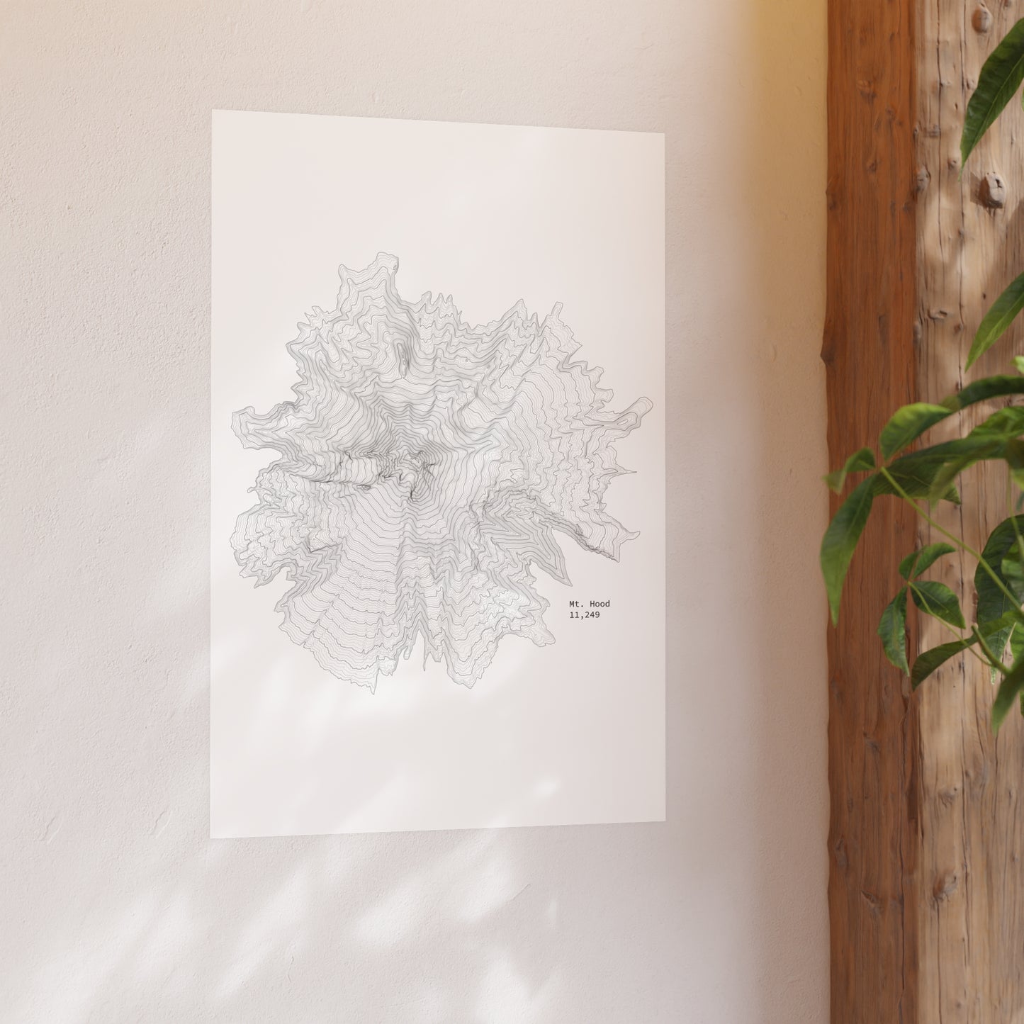 Mt. Hood Topographic Map Art Print