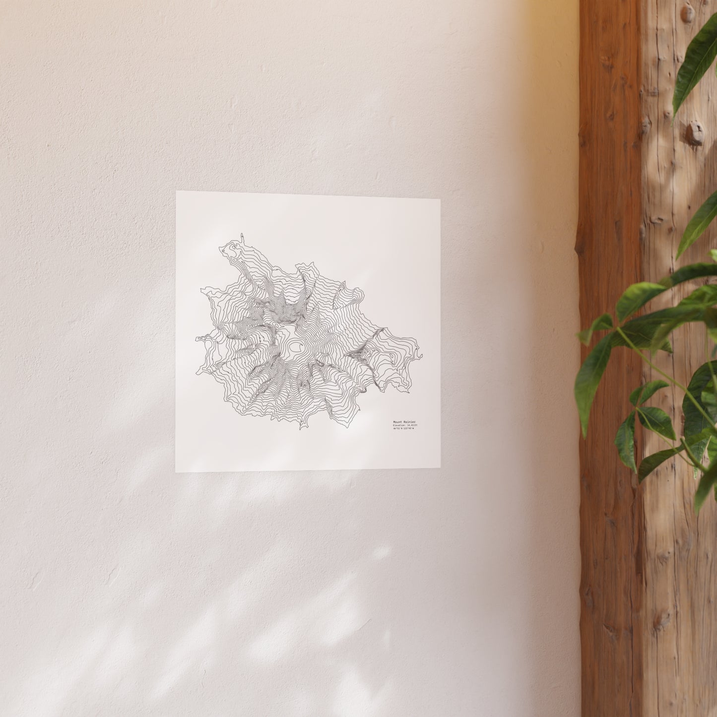 Geographic Art Print, Elegant Map Decor, Modern Home Decor, Unique Wall Art, Gift for Nature Lovers, Three Sisters Topo