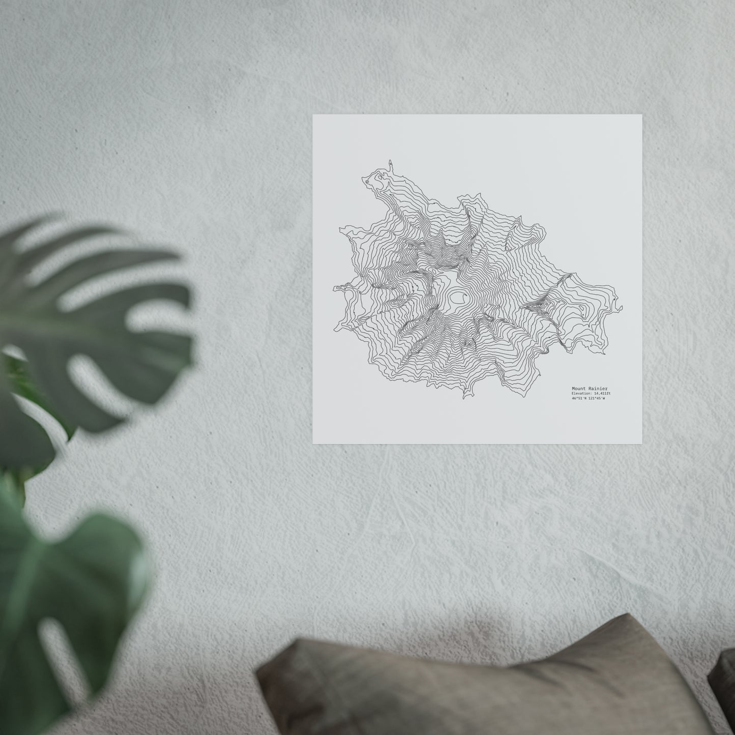 Geographic Art Print, Elegant Map Decor, Modern Home Decor, Unique Wall Art, Gift for Nature Lovers, Three Sisters Topo