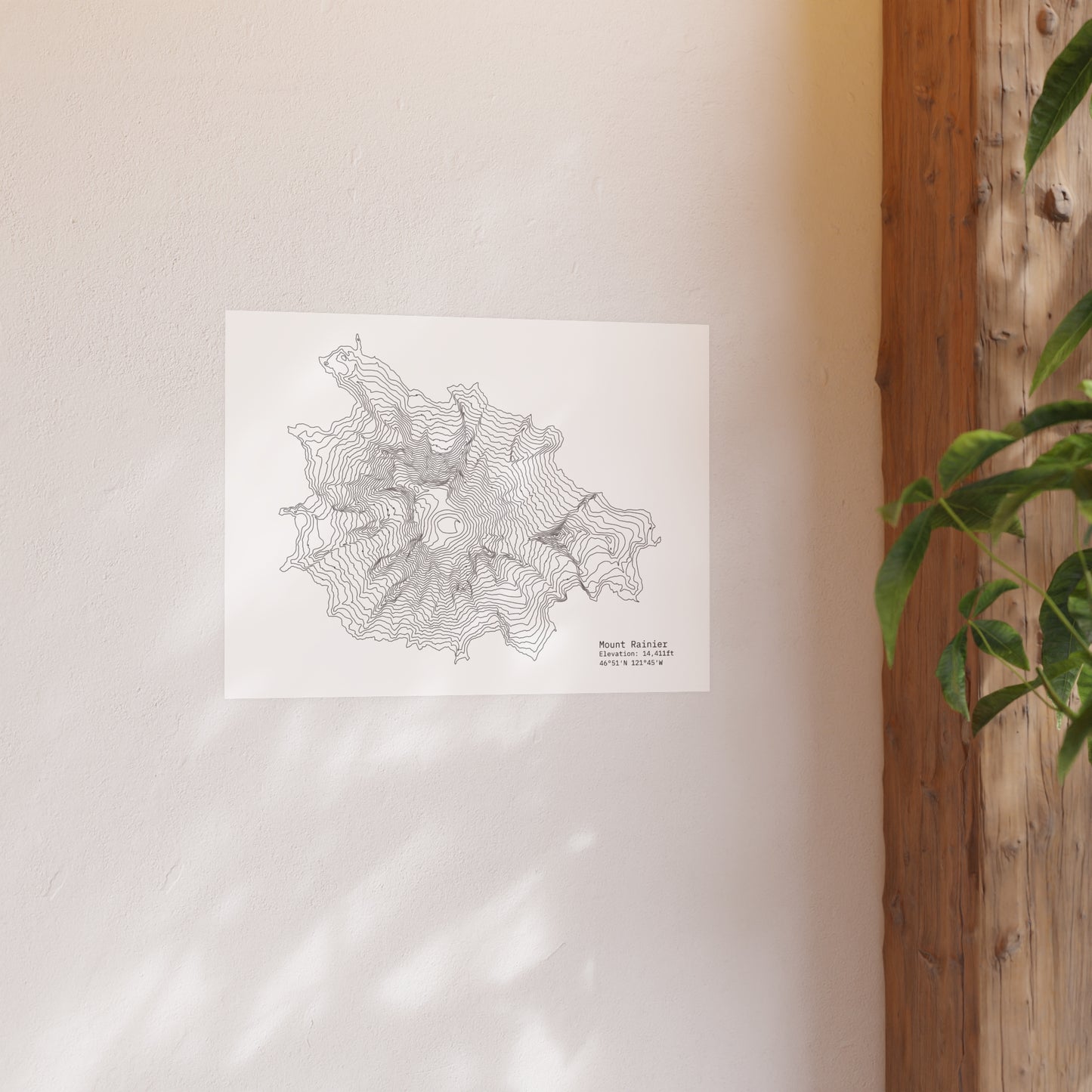 Geographic Art Print, Elegant Map Decor, Modern Home Decor, Unique Wall Art, Gift for Nature Lovers, Three Sisters Topo