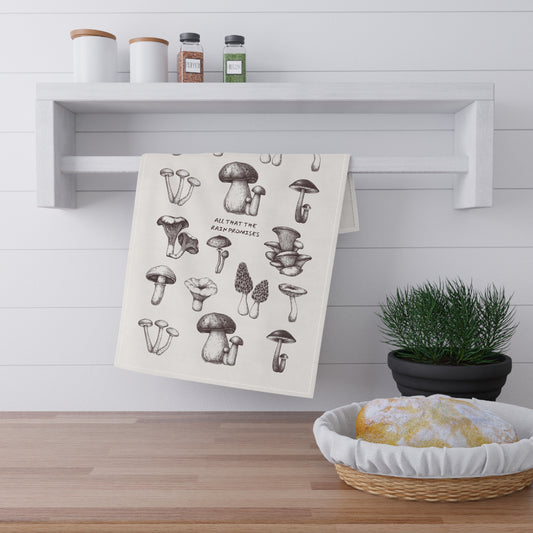 Charming Mushroom Print Tea Towels | Rustic Kitchen Decor | Perfect Gift for Foodies, Cooks, Vegan Lovers, Home Chefs