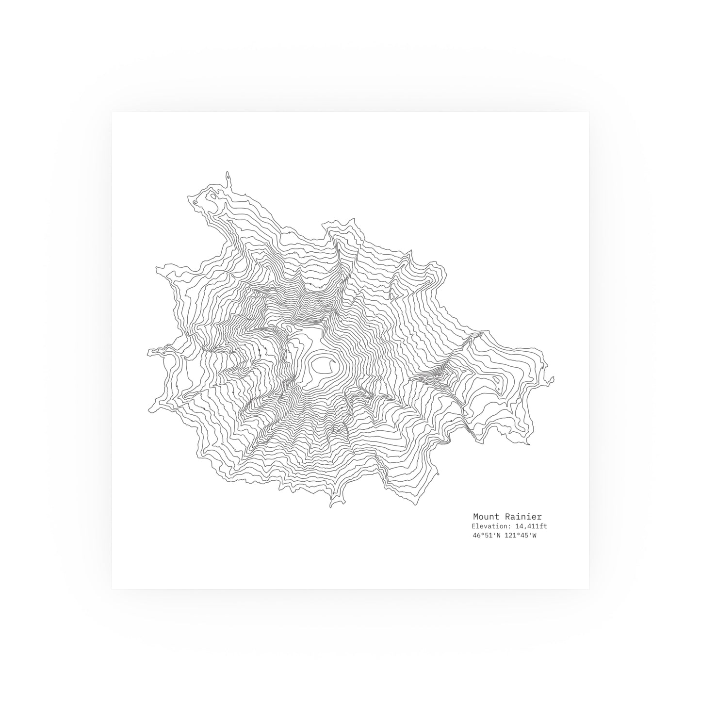 Geographic Art Print, Elegant Map Decor, Modern Home Decor, Unique Wall Art, Gift for Nature Lovers, Three Sisters Topo