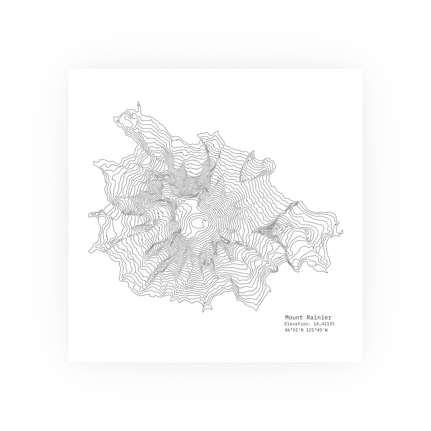 Geographic Art Print, Elegant Map Decor, Modern Home Decor, Unique Wall Art, Gift for Nature Lovers, Three Sisters Topo