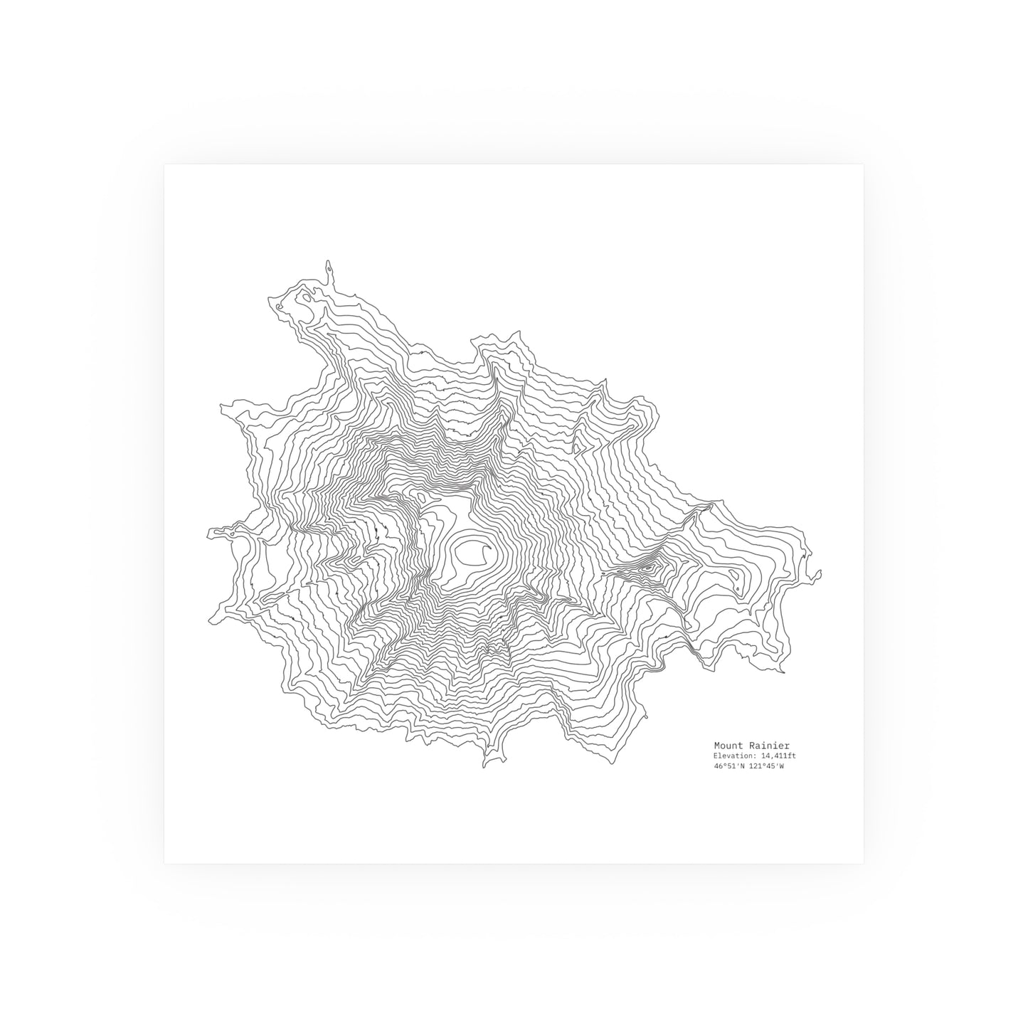 Geographic Art Print, Elegant Map Decor, Modern Home Decor, Unique Wall Art, Gift for Nature Lovers, Three Sisters Topo