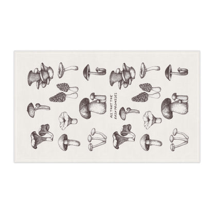 Charming Mushroom Print Tea Towels | Rustic Kitchen Decor | Perfect Gift for Foodies, Cooks, Vegan Lovers, Home Chefs