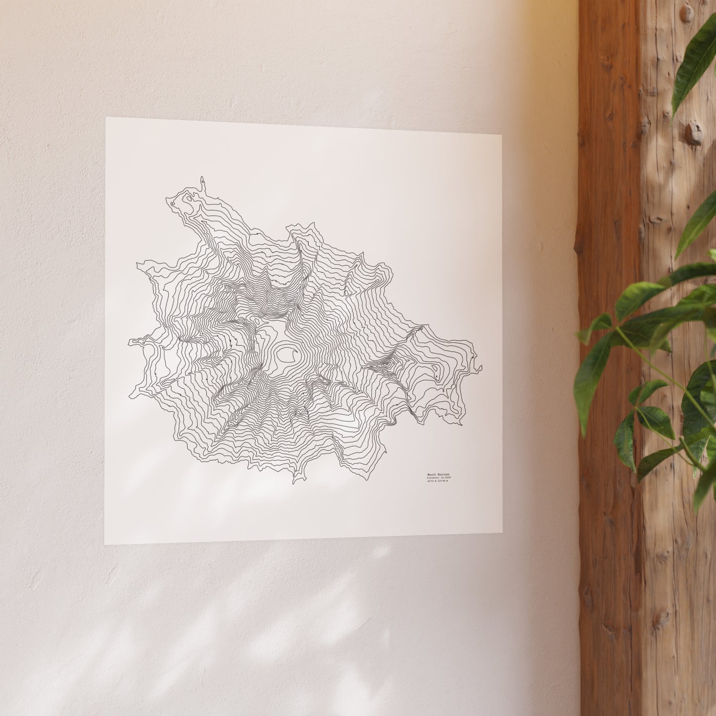 Geographic Art Print, Elegant Map Decor, Modern Home Decor, Unique Wall Art, Gift for Nature Lovers, Three Sisters Topo