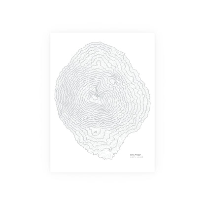 Mount Bachelor Topographic Satin Poster, Landscape Art Decor, Unique Gift, Wall Art, Hiking Decor, Home Office Decoration