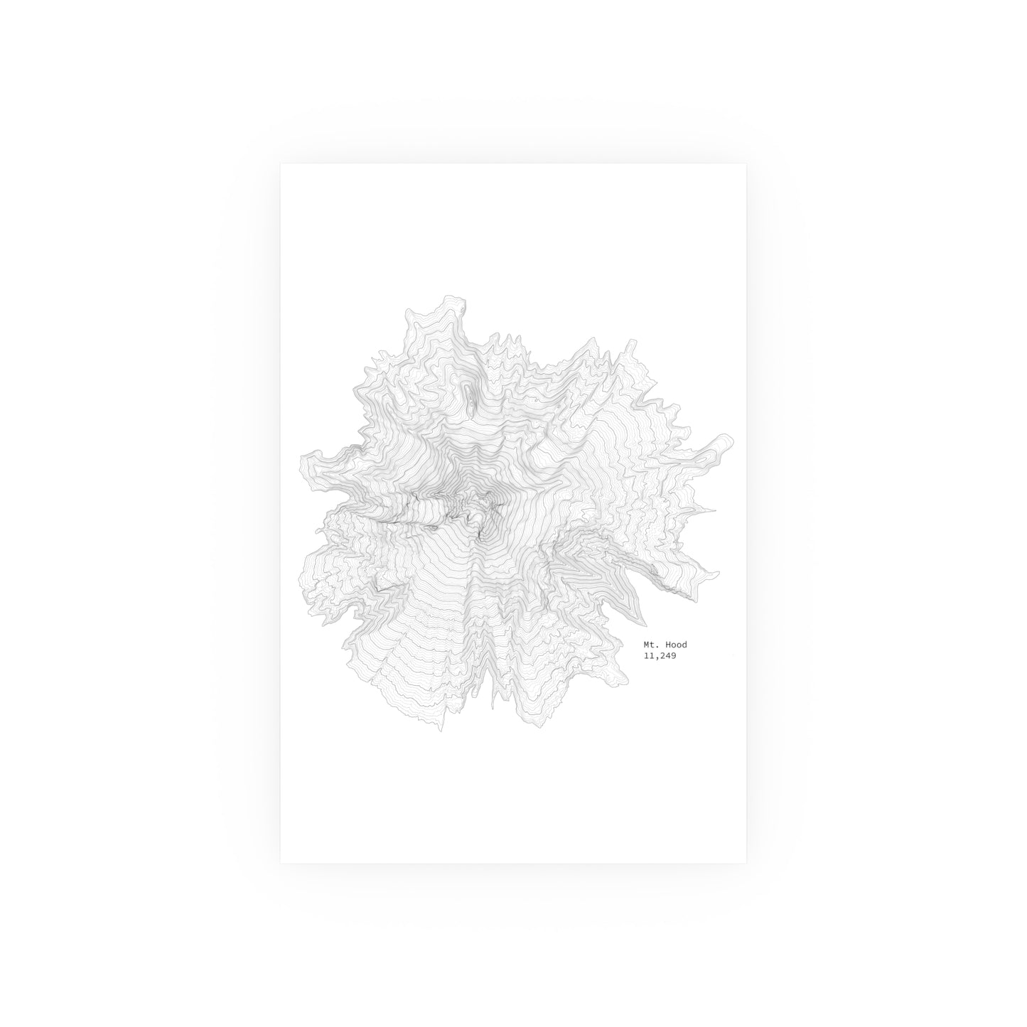 Mt. Hood Topographic Map Art Print