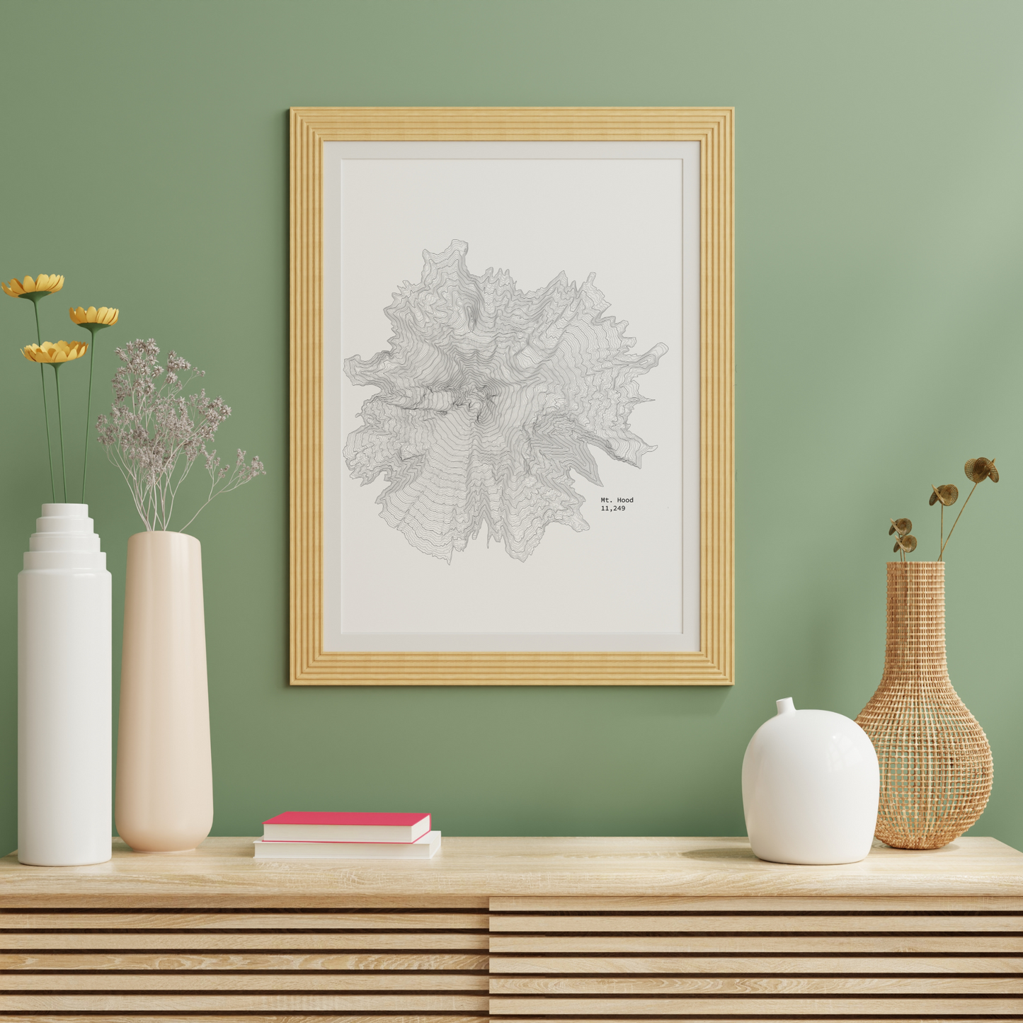 Mt. Hood Topographic Map Art Print