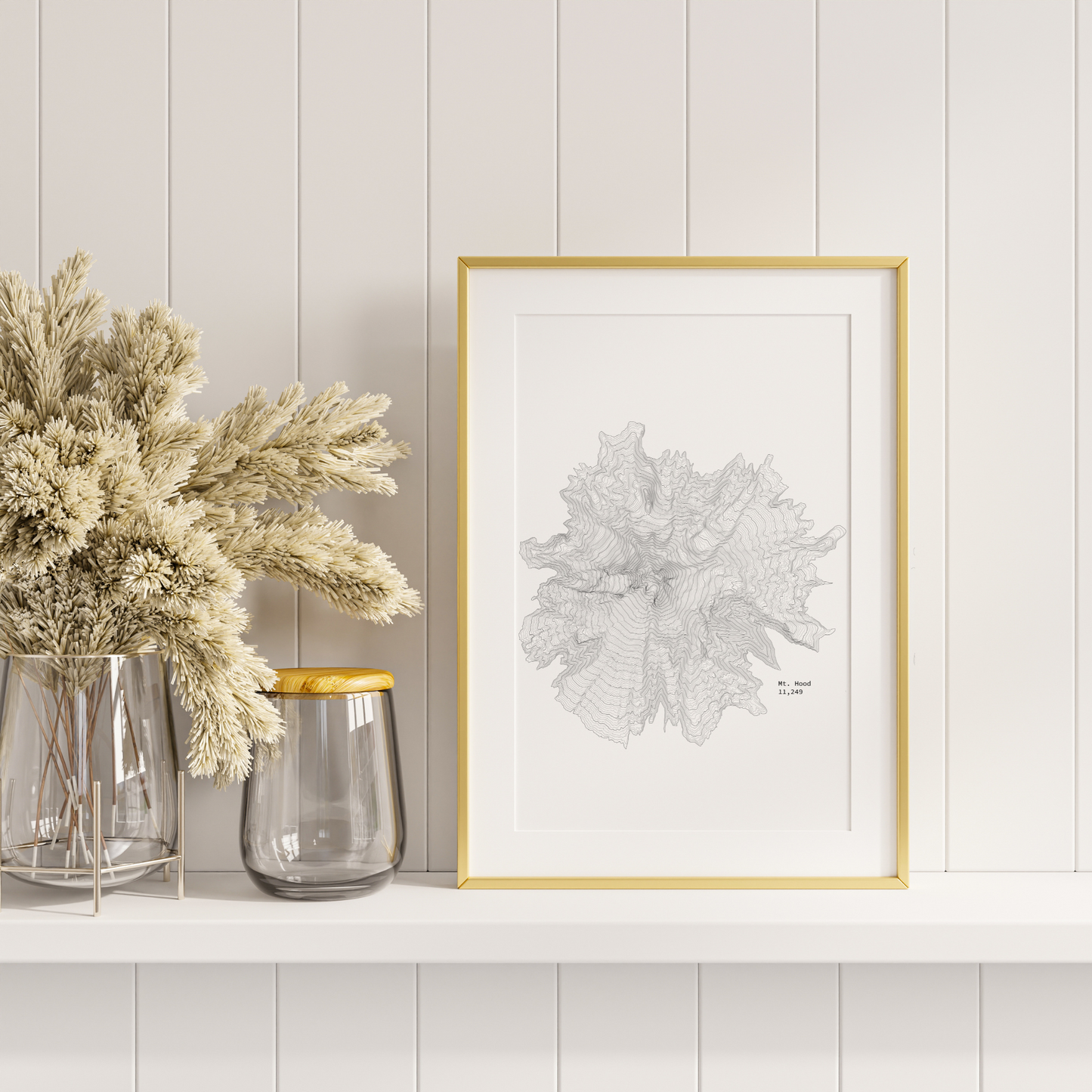 Mt. Hood Topographic Map Art Print