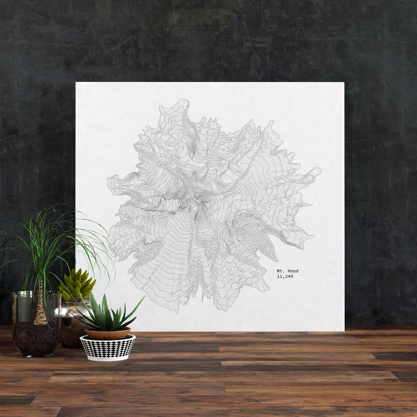 Mt. Hood Topographic Map Art Print