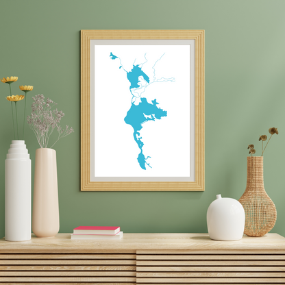 Geographic Art Print, Sparks Lake, Bend Oregon, Elegant Map Decor, Modern Home Decor, Unique Wall Art, Gift for Nature Lovers, PNW