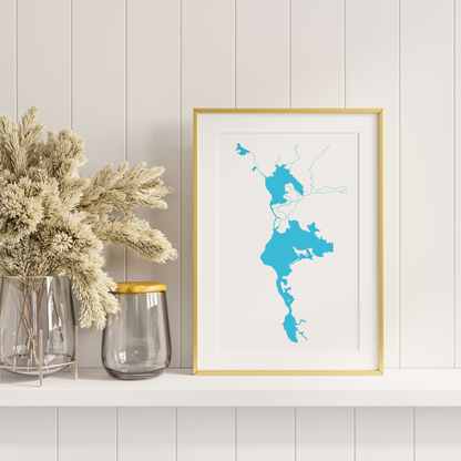 Geographic Art Print, Sparks Lake, Bend Oregon, Elegant Map Decor, Modern Home Decor, Unique Wall Art, Gift for Nature Lovers, PNW