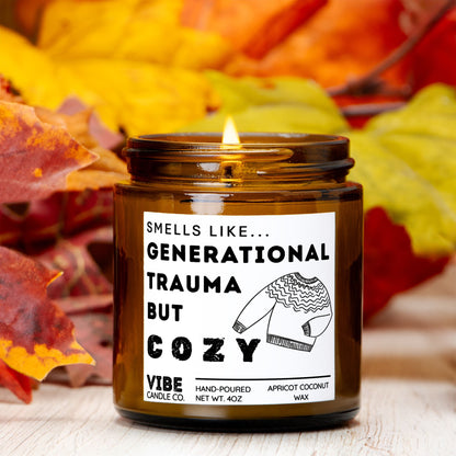 Vibe Candle Co. Hand-Poured Apricot Coconut Wax Candle, Dark Jewish humor candle