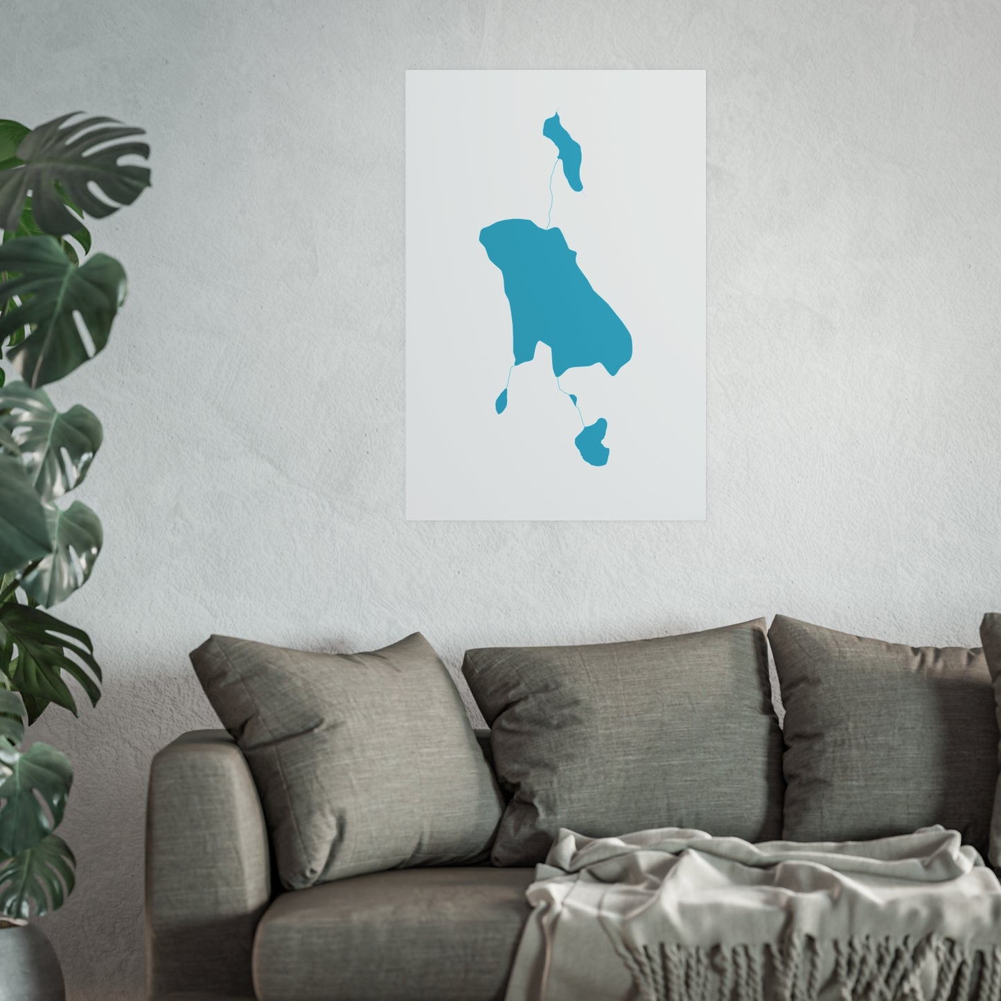 Geographic Art Print, Green Lakes, Bend Oregon, Elegant Map Decor, Modern Home Decor, Unique Wall Art, Gift for Nature Lovers, PNW