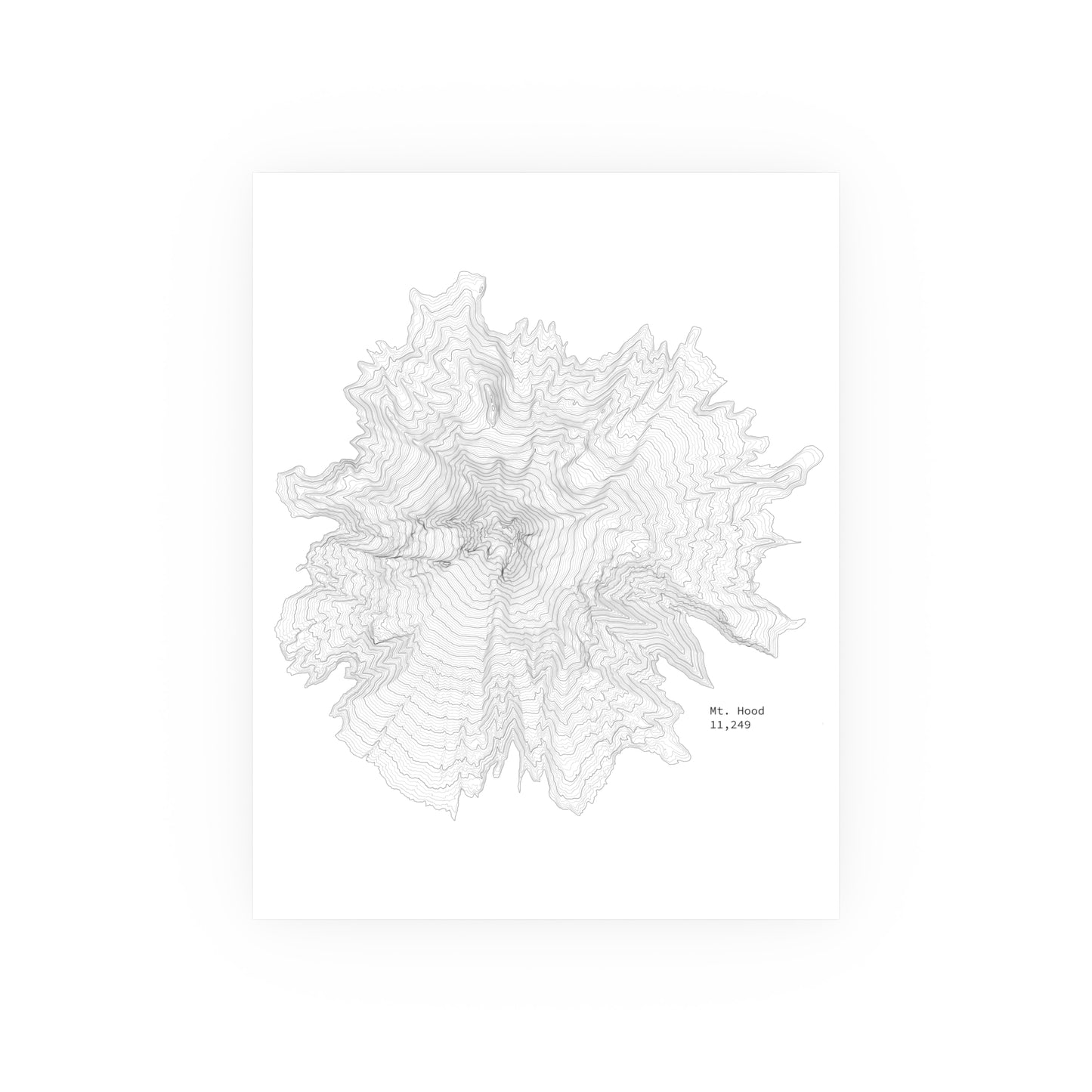 Mt. Hood Topographic Map Art Print