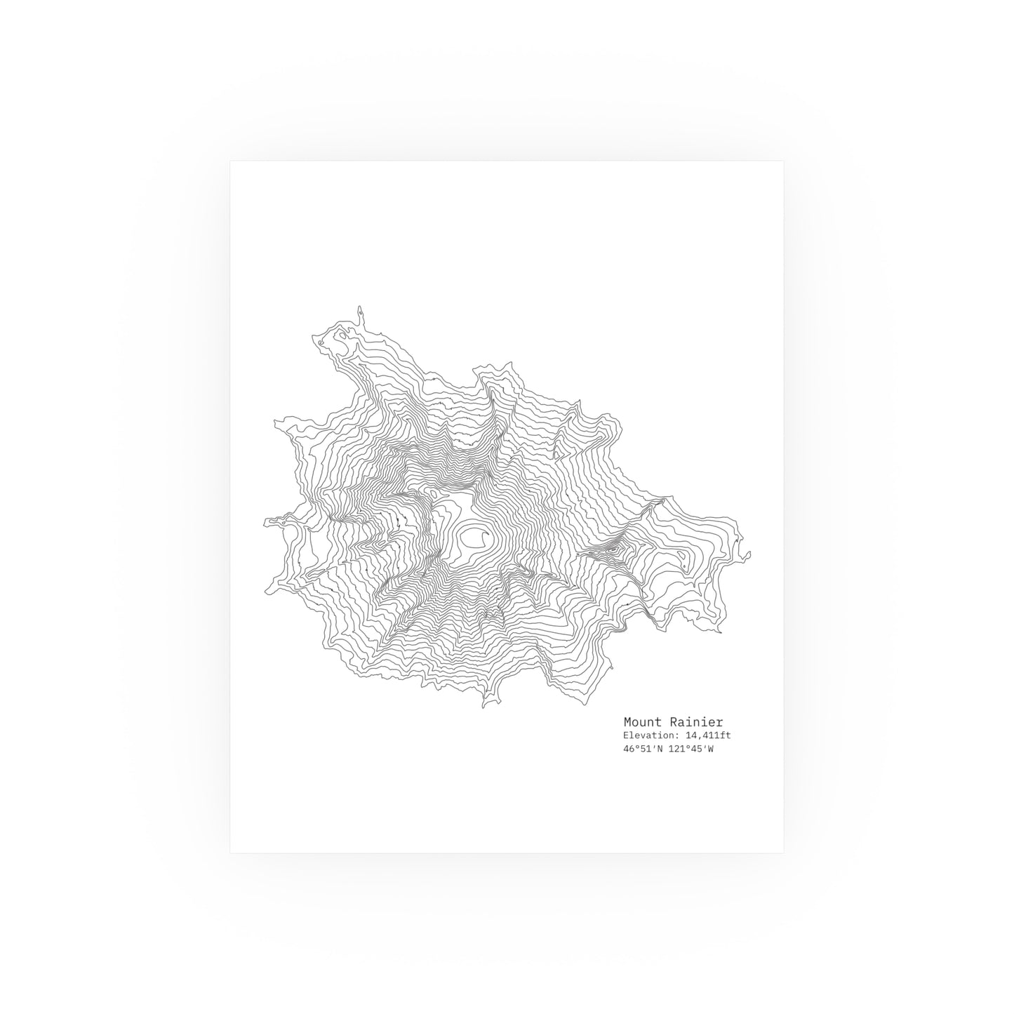 Geographic Art Print, Elegant Map Decor, Modern Home Decor, Unique Wall Art, Gift for Nature Lovers, Three Sisters Topo