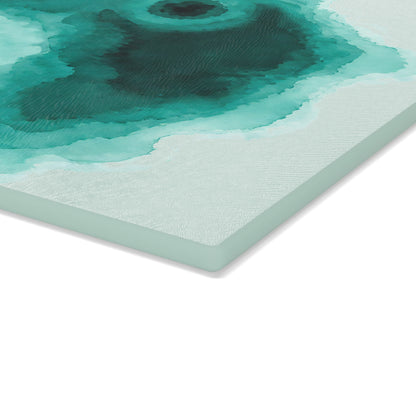 Durable Tempered Glass Cutting Board - Crater Lake Watercolor