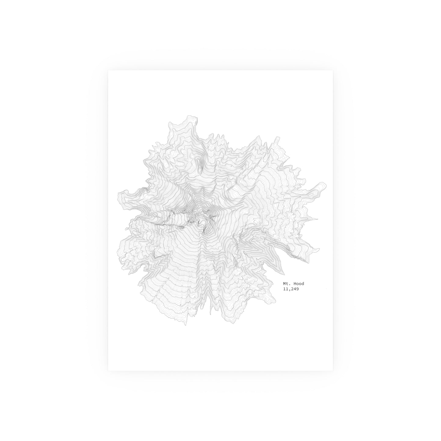 Mt. Hood Topographic Map Art Print