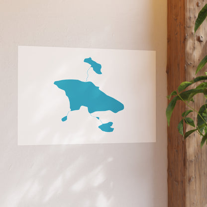 Geographic Art Print, Green Lakes, Bend Oregon, Elegant Map Decor, Modern Home Decor, Unique Wall Art, Gift for Nature Lovers, PNW