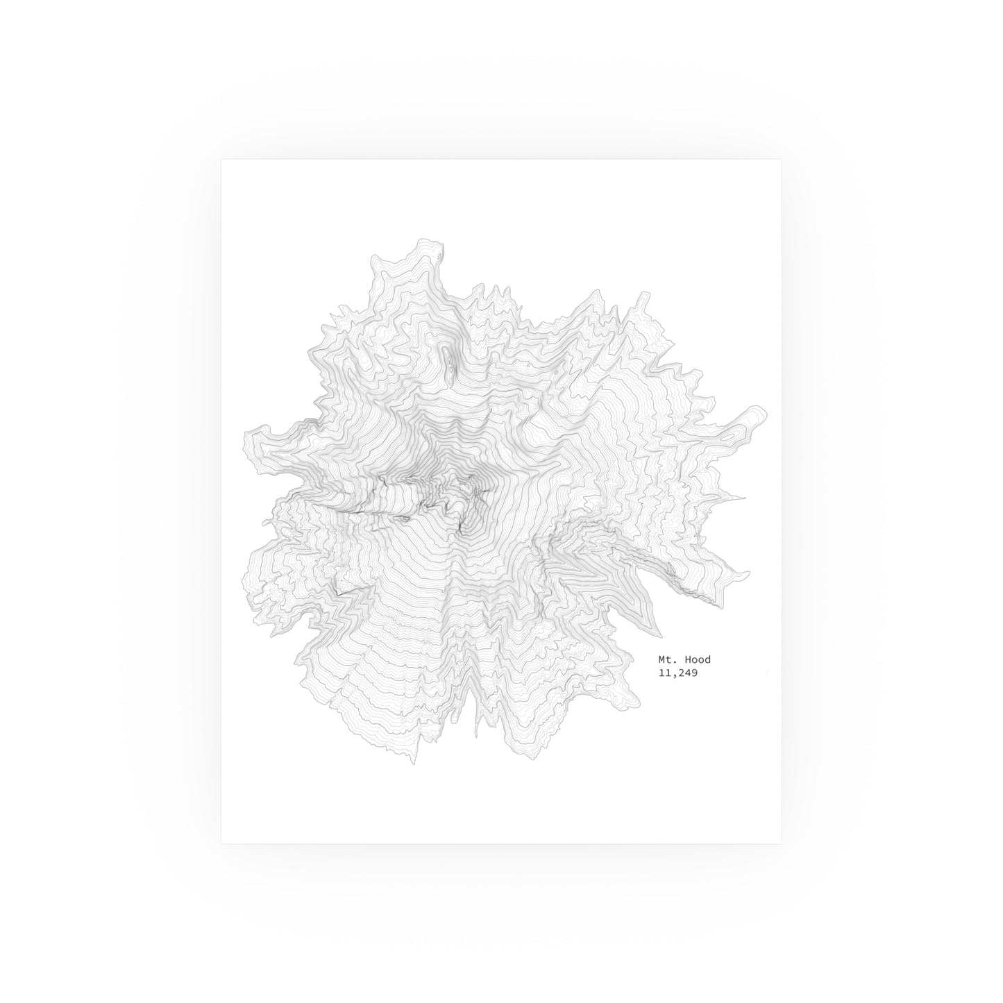 Mt. Hood Topographic Map Art Print